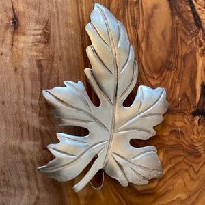 Large Vintage Sterling Silver Oak Leaf Pendant, Pin, Brooch. 3 Inches Long